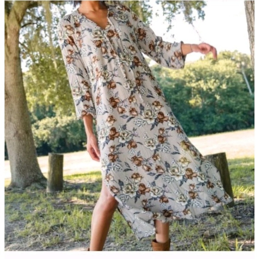 NATURAL LIFE Floral Maxi Dress - grey floral